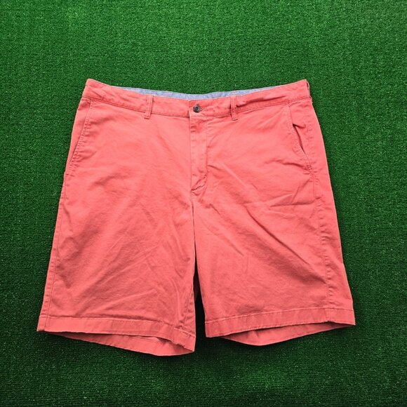 LL‎ Bean Shorts Mens 40W Salmon Pink Standard Fit Chino Golf Preppy Casual - Picture 1 of 6